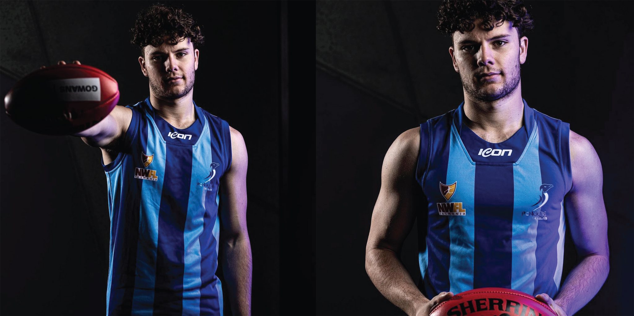 Athletes wearing custom ICON football uniforms